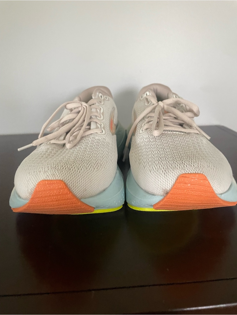 Brooks Women's Running Shoes - Light Gray with Blue and Orange Accents - Picture 3 of 5